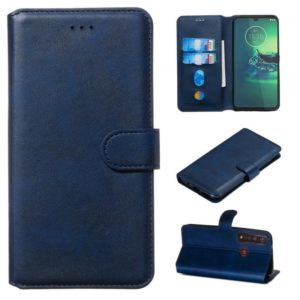For Motorola Moto G8 Plus Classic Calf Texture Horizontal Flip PU Leather Case, with Holder & Card Slots & Wallet(Blue) (OEM)