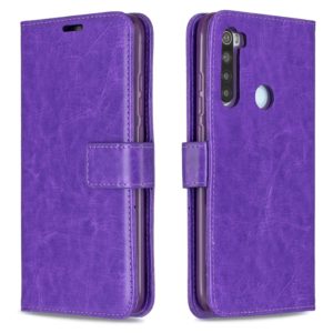For Xiaomi Redmi Note 8 Crazy Horse Texture Horizontal Flip Leather Case with Holder & Card Slots & Wallet & Photo Frame(Purple) (OEM)