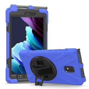 For Samsung Galaxy Tab active 3 T570 / T575 8.0 Shockproof Colorful Silicone + PC Protective Case with Holder & Shoulder Strap & Hand Strap(Blue) (OEM)