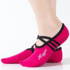 1 Pair Sports Yoga Socks Slipper for Women Anti Slip Lady Damping Bandage Pilates Sock(Plum Purple) (OEM)