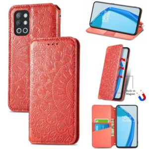 For OnePlus 9R Blooming Mandala Embossed Pattern Magnetic Horizontal Flip Leather Case with Holder & Card Slots & Wallet(Red) (OEM)