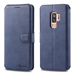 For Galaxy S9 Plus AZNS Calf Texture Magnetic Horizontal Flip PU Leather Case with Holder & Card Slots & Photo Frame(Blue) (AZNS) (OEM)