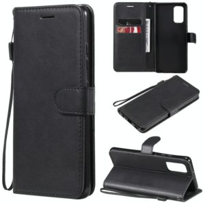 For Samsung Galaxy A32 4G Solid Color Horizontal Flip Protective Leather Case with Holder & Card Slots & Wallet & Photo Frame & Lanyard(Black) (OEM)
