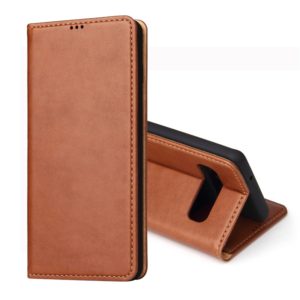 Dermis Texture PU Horizontal Flip Leather Case for Galaxy S10 Plus, with Holder & Card Slots & Wallet(Brown) (OEM)