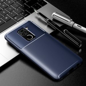 For Xiaomi Redmi Note9 Carbon Fiber Texture Shockproof TPU Case(Blue) (OEM)