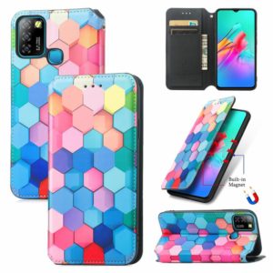 For Infinix Smart 5 Colorful Magnetic Horizontal Flip Leather Phone Case with Holder & Card Slot & Wallet(Colorful Cube) (OEM)