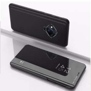 For Vivo S5 Plated Mirror Horizontal Flip Leather Case with Holder(Black) (OEM)