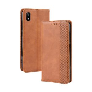 Magnetic Buckle Retro Crazy Horse Texture Horizontal Flip Leather Case for Xiaomi Redmi 7A, with Holder & Card Slots & Photo Frame(Brown) (OEM)