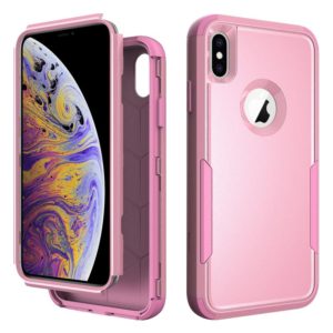 For iPhone X / XS TPU + PC Shockproof Protective Case(Pink) (OEM)