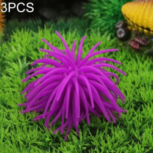 Aquarium Articles Decoration TPR Simulation Sea Urchin Ball Coral, Size: S, Diameter: 7cm(Purple) (OEM)