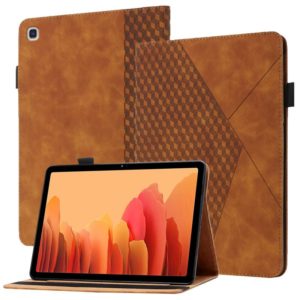 For Samsung Galaxy Tab A7 10.4 2020 T500/T505 Rhombus Skin Feel Horizontal Flip Tablet Leather Case with Card Slots & Holder(Brown) (OEM)