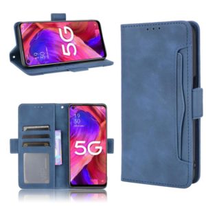 For OPPO A93 5G Skin Feel Calf Pattern Horizontal Flip Leather Case with Holder & Card Slots & Photo Frame(Blue) (OEM)