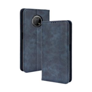 For Nokia G300 Magnetic Buckle Retro Texture Leather Case(Blue) (OEM)
