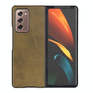 For Samsung Galaxy Z Fold2 5G Two-color Cowhide Texture PU Shockproof Protective Case(Green) (OEM)