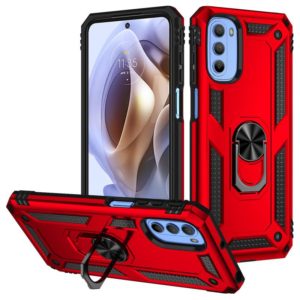 For Motorola Moto G31 / G41 Shockproof TPU + PC Phone Case with Holder(Red) (OEM)