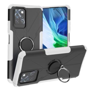 For Infinix Note 10 Pro Armor Bear Shockproof PC + TPU Protective Case with Ring Holder(White) (OEM)