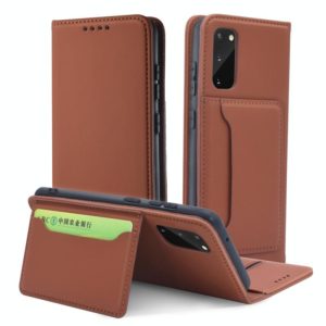 For Samsung Galaxy S20 5G Strong Magnetism Shockproof Horizontal Flip Liquid Feel Leather Case with Holder & Card Slots & Wallet(Brown) (OEM)