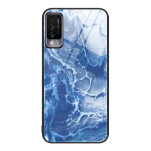 For Huawei Maimang 10 Marble Pattern Glass Protective Phone Case(Blue Ocean) (OEM)