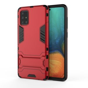 For Galaxy A71 Shockproof PC + TPU Protective Case with Invisible Holder(Red) (OEM)