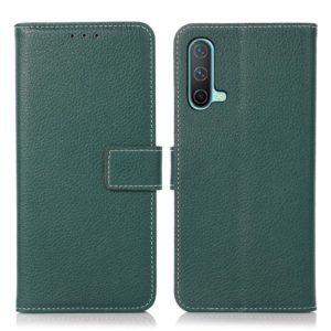 For OnePlus Nord CE 5G Litchi Texture PU + TPU Horizontal Flip Leather Case with Holder & Card Slots & Wallet(Dark Green) (OEM)
