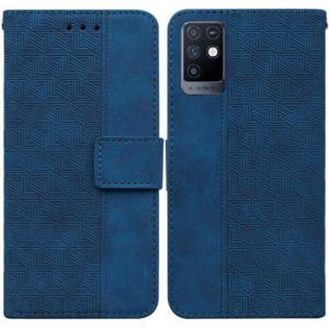For Infinix Note 10 X693 Geometric Embossed Leather Phone Case(Blue) (OEM)