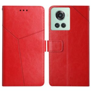For OnePlus 10R/ACE Y Stitching Horizontal Flip Leather Phone Case(Red) (OEM)