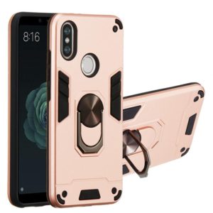 For Xiaomi Mi 6X / A2 2 in 1 Armour Series PC + TPU Protective Case with Ring Holder(Rose Gold) (OEM)