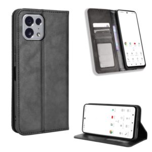 For TONE E22 Magnetic Buckle Retro Texture Leather Phone Case(Black) (OEM)