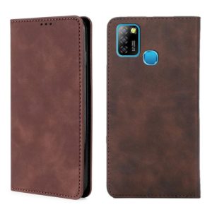 For Infinix Hot 10 Lite / Smart 5 X657 Skin Feel Magnetic Horizontal Flip Leather Case with Holder & Card Slots(Dark Brown) (OEM)