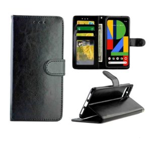 For Google Pixel4 XL Crazy Horse Texture Leather Horizontal Flip Protective Case with Holder & Card Slots & Wallet & Photo Frame(Black) (OEM)