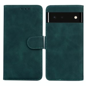 For Google Pixel 6 Skin Feel Pure Color Flip Leather Phone Case(Green) (OEM)