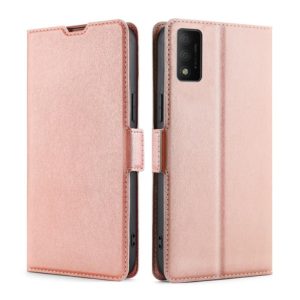 For TCL 30T T603DL Ultra-thin Voltage Side Buckle Horizontal Flip Leather Phone Case(Rose Gold) (OEM)