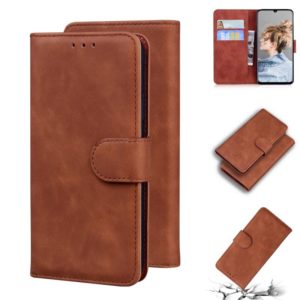 For Blackview A80 Skin Feel Pure Color Flip Leather Phone Case(Brown) (OEM)