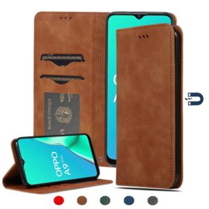 For OPPO A9 2020 & A5 2020 & A11X Retro Skin Feel Business Magnetic Horizontal Flip Leather Case(Brown) (OEM)
