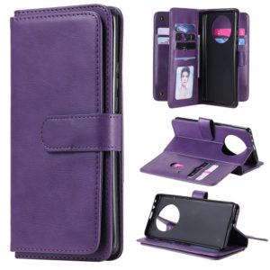 For Huawei Mate 40 Pro Multifunctional Magnetic Copper Buckle Horizontal Flip Solid Color Leather Case with 10 Card Slots & Wallet & Holder & Photo Frame(Purple) (OEM)