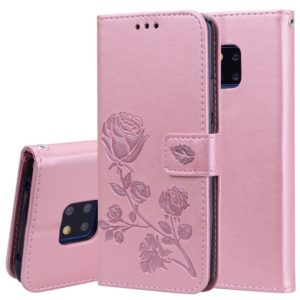 Rose Embossed Horizontal Flip PU Leather Case for Huawei Mate 20 Pro, with Holder & Card Slots & Wallet (Rose Gold) (OEM)