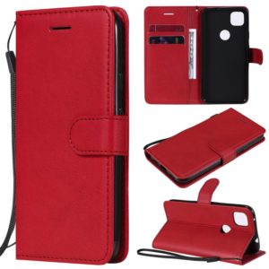 For Google Pixel 4a Solid Color Horizontal Flip Protective Leather Case with Holder & Card Slots & Wallet & Photo Frame & Lanyard(Red) (OEM)