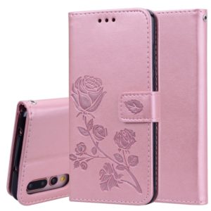 Rose Embossed Horizontal Flip PU Leather Case for Huawei P20 Pro, with Holder & Card Slots & Wallet (Rose Gold) (OEM)
