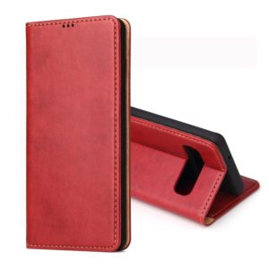 Dermis Texture PU Horizontal Flip Leather Case for Galaxy S10, with Holder & Card Slots & Wallet(Red) (OEM)
