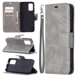 For Xiaomi Poco M3 Retro Lambskin Texture Pure Color Horizontal Flip PU Leather Case with Holder & Card Slots & Wallet & Lanyard(Grey) (OEM)