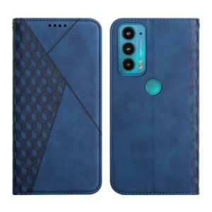 For Motorola Edge 20 Skin Feel Magnetic Leather Phone Case(Blue) (OEM)