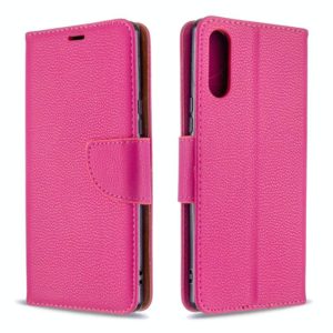 For Sony Xperia L4 Litchi Texture Pure Color Horizontal Flip PU Leather Case with Holder & Card Slots & Wallet & Lanyard(Rose Red) (OEM)