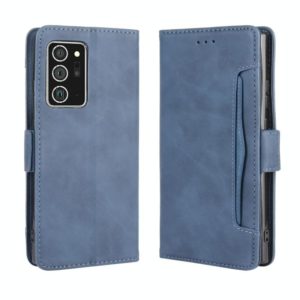 For Samsung Galaxy Note20 Ultra Wallet Style Skin Feel Calf Pattern Leather Case with Separate Card Slot(Blue) (OEM)