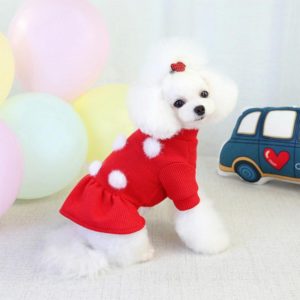 Pet Dog Skirt Pomeranian Bichon Wool Skirt Dog Warm Skirt, Size: XXL(Red) (OEM)