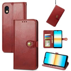 For Sony Xperia Ace III Retro Solid Color Buckle Leather Phone Case(Red) (OEM)