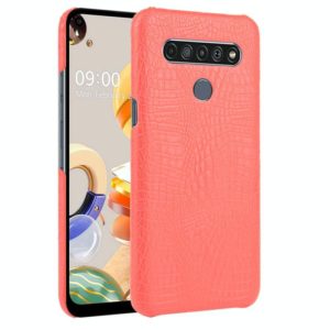 For LG K61 Shockproof Crocodile Texture PC + PU Case(Red) (OEM)