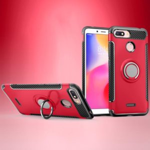 Magnetic 360 Degree Rotation Ring Holder Armor Protective Case for Xiaomi Redmi 6A (Red) (OEM)