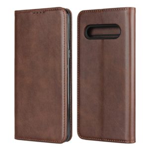 For LG V60 ThinQ 5G Calf Texture Magnetic Horizontal Flip Leather Case with Holder & Card Slots & Wallet(Brown) (OEM)