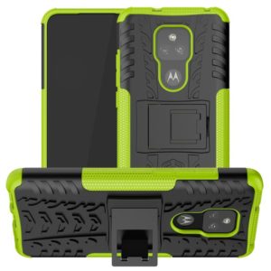For Motorola Moto G Play (2021) Tire Texture Shockproof TPU+PC Protective Case with Holder(Green) (OEM)
