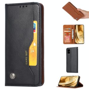 For Samsung Galaxy M51 (Side Fingerprint) Knead Skin Texture Horizontal Flip Leather Case for Samsung M51, with Photo Frame & Holder & Card Slots & Wallet(Black) (OEM)